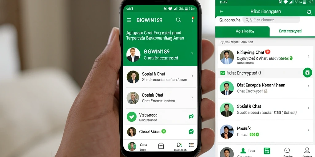 Antarmuka aplikasi BIGWIN189 yang user-friendly untuk chatting aman.