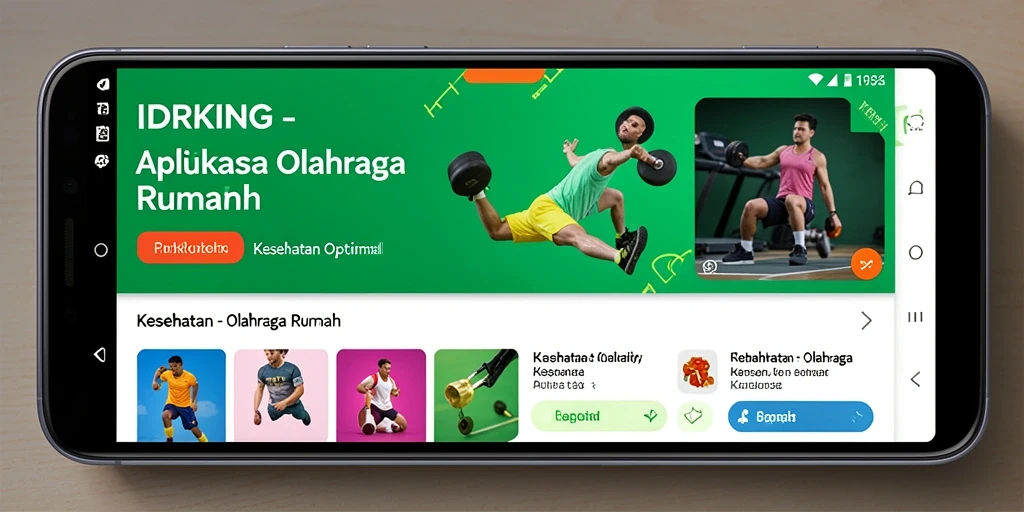 Tampilan antarmuka IDRKING yang ramah pengguna untuk olahraga rumah.