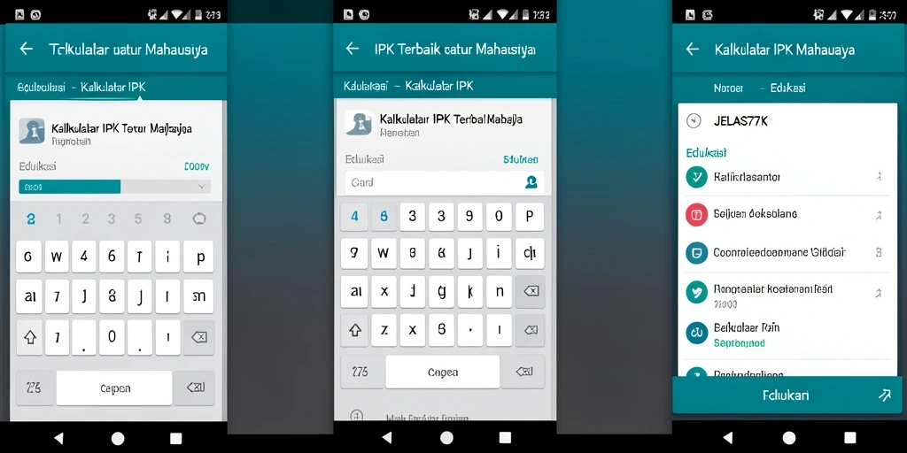 Tampilan antarmuka aplikasi JELAS777 untuk Kalkulator IPK.