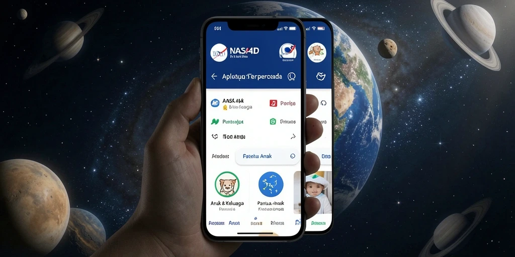 Antarmuka aplikasi NASA4D yang sederhana dan informatif untuk Pantau Anak.