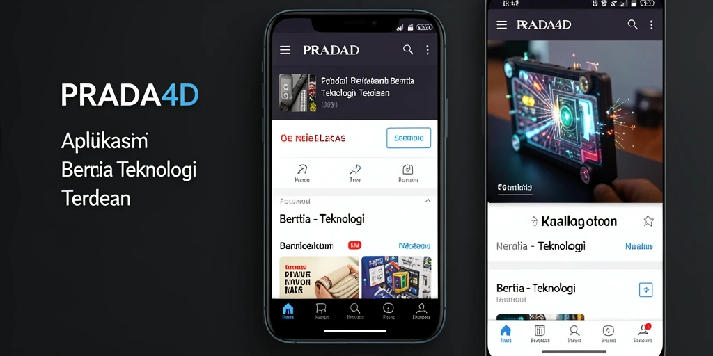 Antarmuka PRADA4D menampilkan berita teknologi menarik dan terkini.