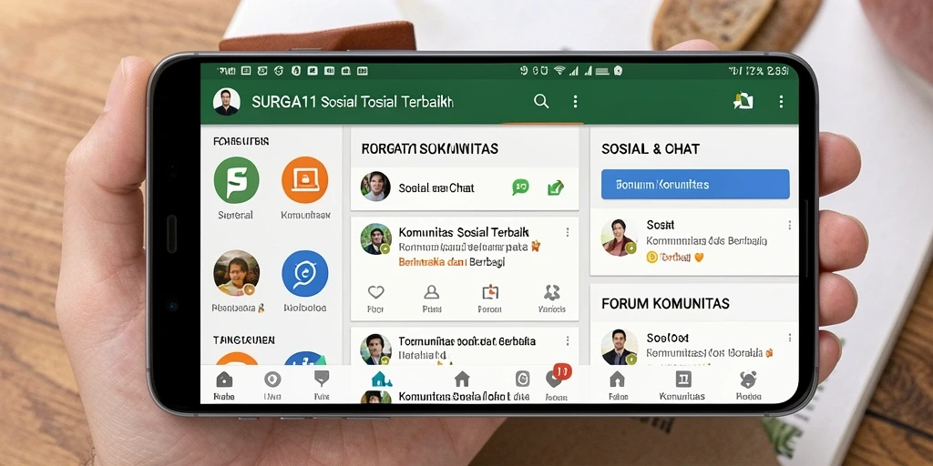 Tampilan antarmuka SURGA11 yang menarik untuk Forum Komunitas.