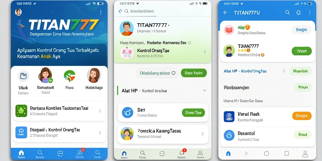 Antarmuka aplikasi TITAN777 yang mudah digunakan untuk kontrol orang tua.
