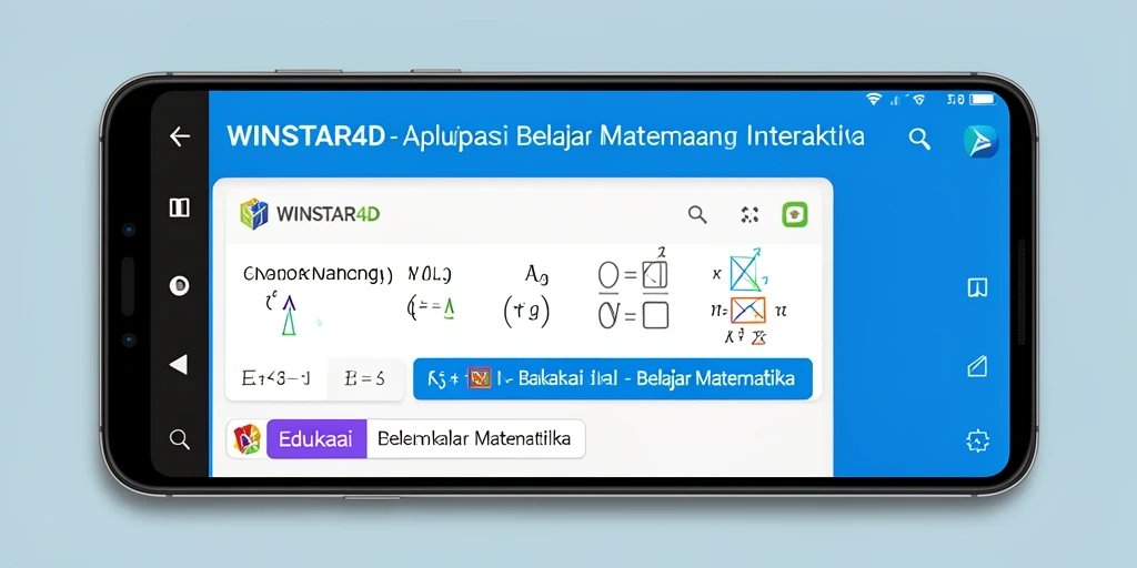 Tampilan antarmuka interaktif aplikasi WINSTAR4D untuk belajar matematika.